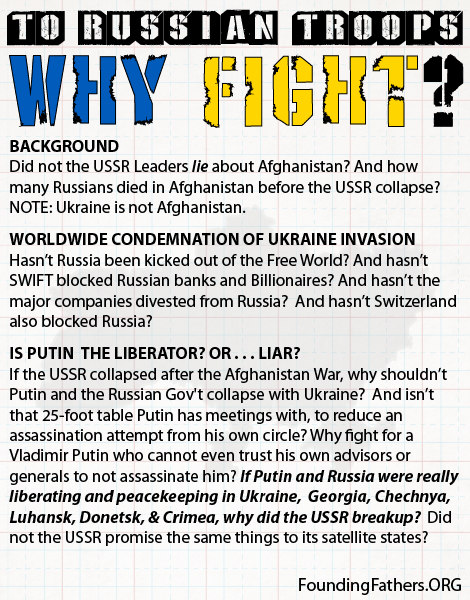 To Russian Troops - Why Fight?
